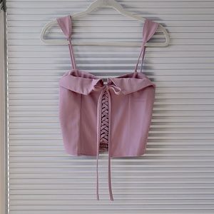 Verge Girl - VRG GRL Mood Du Jour Lace Up Top - Lavender - US 6